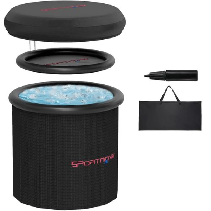 Image of SPORTNOW Ice Bath Tub Outdoor, 300L Portable Cold Water Therapy Tub, Black Black