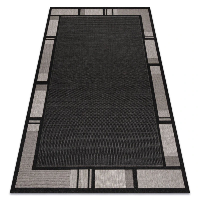 Image of RugsX Carpet Sizal Floorlux 20195 Black Silver 120X170 Cm
