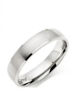 image of Beaverbrooks Platinum Brushed Mens Wedding Ring