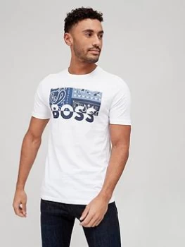 Image of BOSS Thinking 3 Graphic Logo T-Shirt - White Size M Men