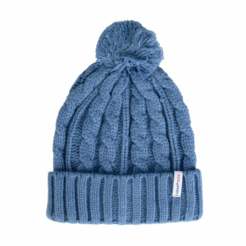 Image of Farah Rirola Knitted Hat - Blue Blue One Size