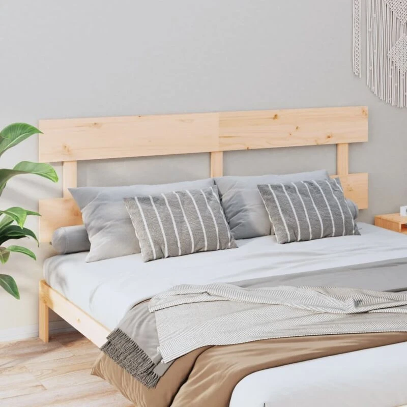 Image of Vidaxl Bed Headboard 204X3X81cm Solid Wood Pine, Brown 819090