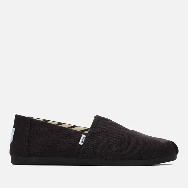 Image of TOMS Womens Alpargata Vegan Canvas Pumps - Black - UK 3 Black Flats female 10017716 3