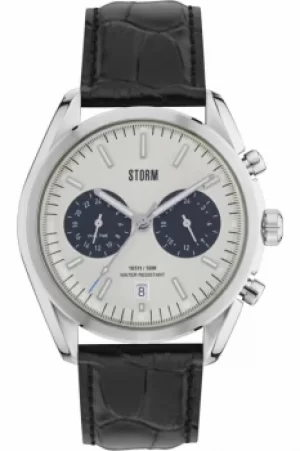 Mens STORM Trexon Chronograph Watch TREXON-LEATHER-SILVER