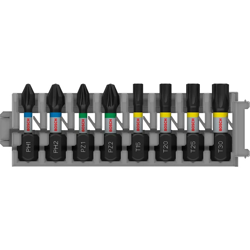 Image of Bosch PRO 8 Piece Impact Phillips / Pozi / Torx Screwdriver Bit Set 2608521U61