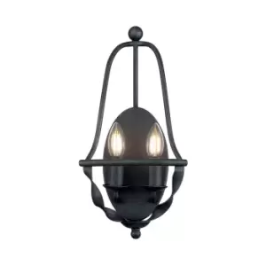 image of Quoizel Bradbury Candle Wall Lamp Grey Ash