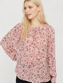 Monsoon Ola Animal Embellished Top - Blush, Pink, Size S, Women