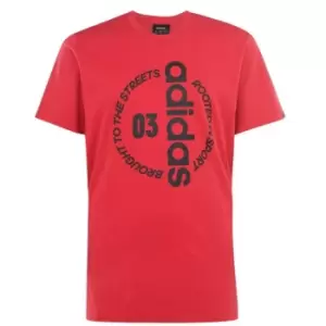 Image of adidas Circle Linear Mens T-Shirt - Red