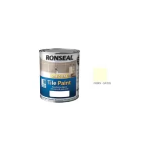 image of One Coat Tile Paint - 750ml - Satin - Ivory - Ivory - Ronseal