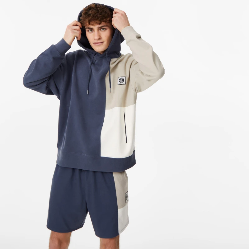 Image of Jack Wills Colour Block Hoodie - Blue Blue XS