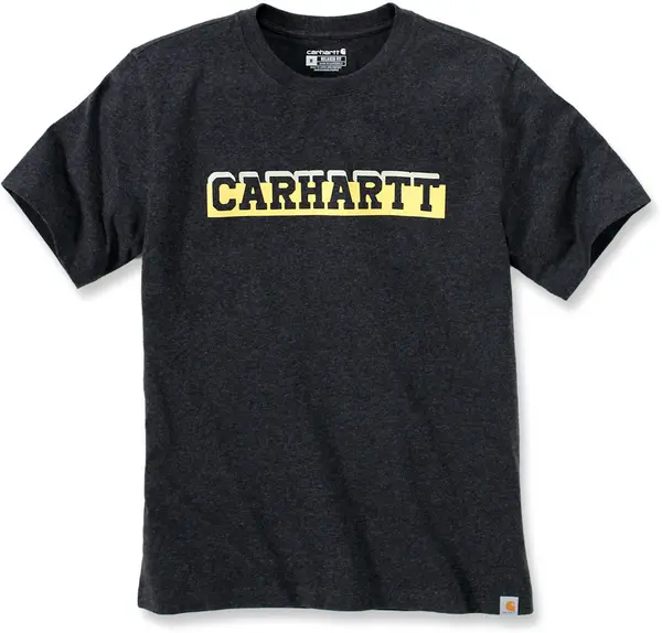 Image of Carhartt Relaxed Fit Heavyweight Logo Graphic T-Shirt, grey, Size 2XL
