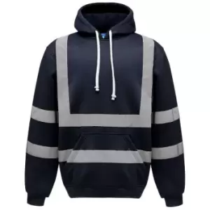 Yoko - Mens Hi Vis Reflective Hoodie (s) (Navy Blue) - Navy Blue