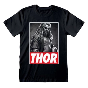 Image of Avengers Endgame - Thor Photo Unisex Large T-Shirt - Black
