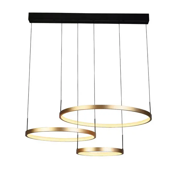 Image of Grace 3 Ring Pendant Black, Gold Metal