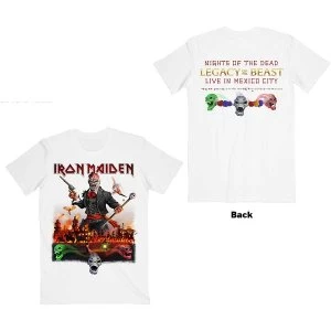 Image of Iron Maiden - Legacy of the Beast Live In Mexico City Unisex Large T-Shirt - White