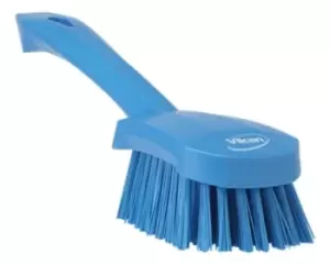 image of Vikan Hard Bristle Blue Scrubbing Brush, 36mm bristle length, Polyester bristle material