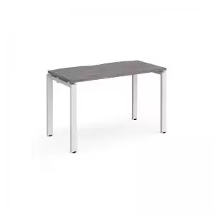 image of Adapt single desk 1200mm x 600mm - white frame and grey oak top