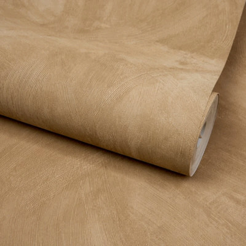 Image of Grandeco Serra Rustic Limewash Chalk Paint Distressed Plaster Effect Textured Wallpaper, Mocha Beige