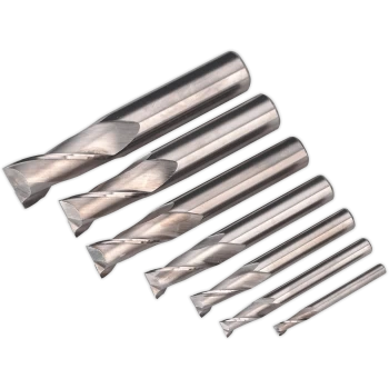 image of Sealey 7 Piece HSS End Mill Set