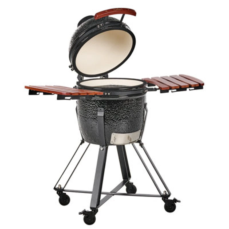 Image of Beliani Charcoal Bbq Grill Kamado Ceramic Black