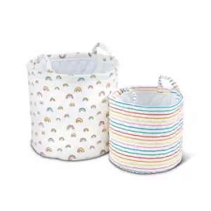 image of Ickle Bubba Rainbow Dreams Pack Of 2 Storage Baskets