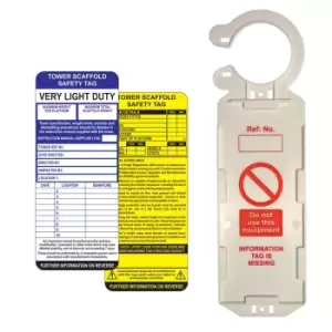 Image of Tower Scaffold Tag Kit - Single (1 Claw Tag Holder, 2 Inserts, 1 Pen)