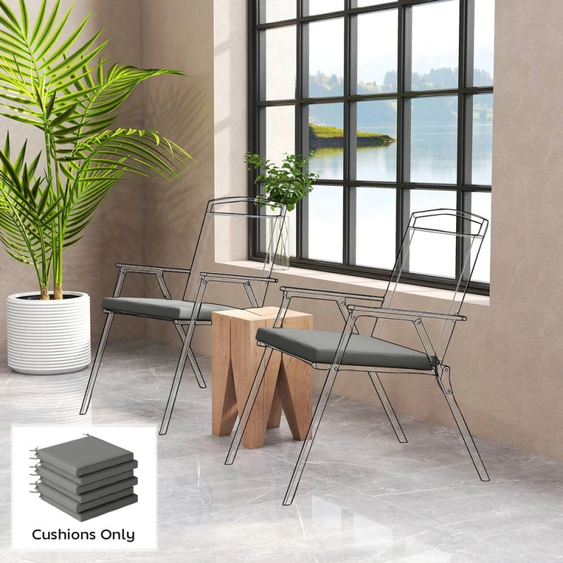 Image of OUTSUNNY Seat Cushions with Machine Washable Cover in Dark Grey Dark Grey Unisex