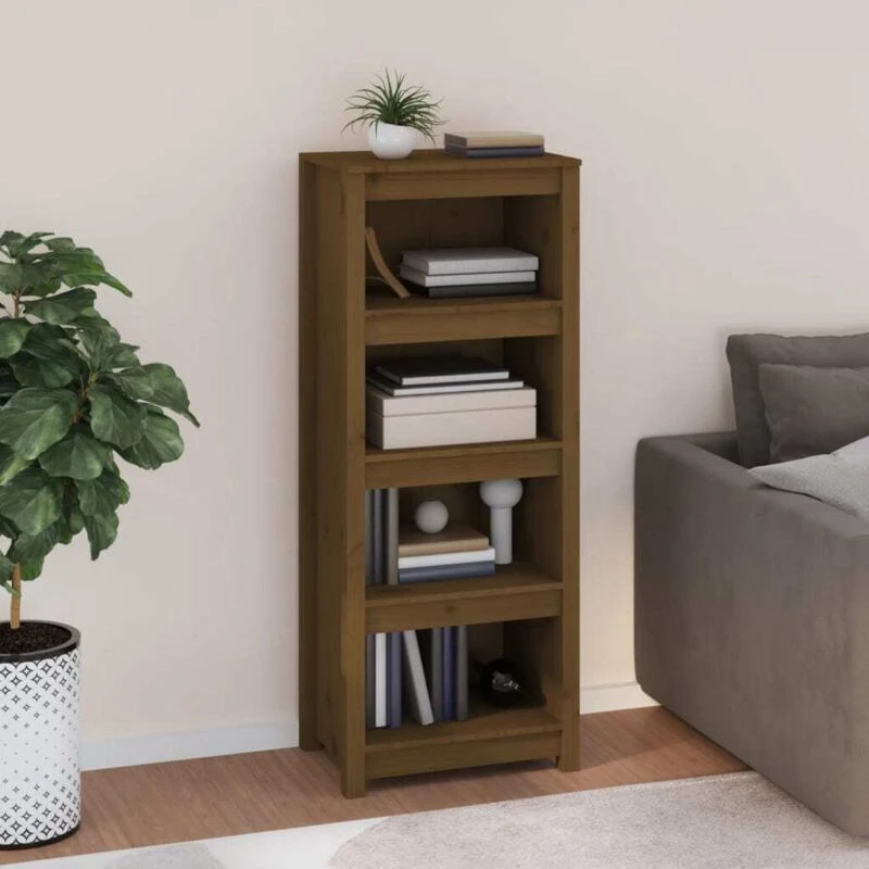 Image of Vidaxl Book Cabinet Honey Brown 50X35X125.5cm Solid Wood Pine, Brown 821712