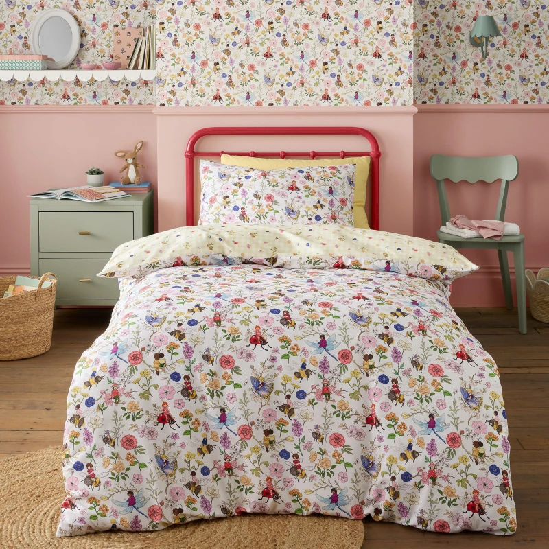 Image of Belle and Boo Garden Friends Childrens Bedding White