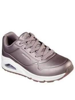 Image of Skechers Uno Lace Trainer, Metallic, Size 5 Older