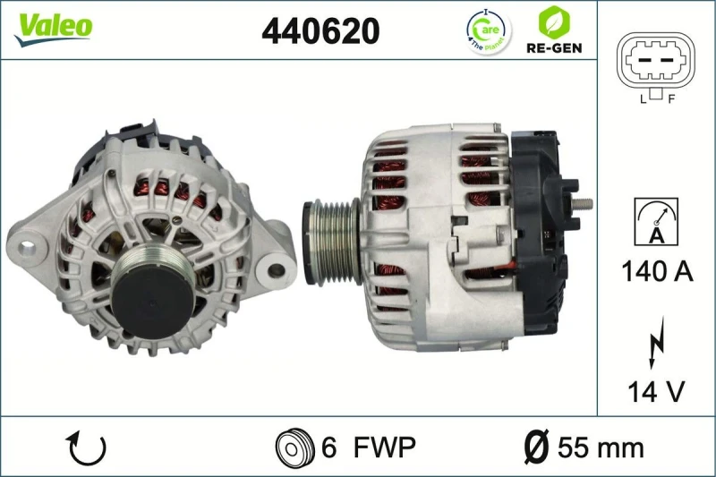 Image of VALEO 440620 Generator Alternator Charging Current: 140A, Voltage: 14V Alternator (4)