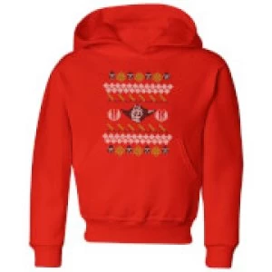 Image of Star Wars Yoda Knit Kids Christmas Hoodie - Red - 9-10 Years