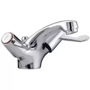 image of Value Lever Chrome Mono Basin Mixer Tap with Pop Up Waste and Ceramic Disc Valves - VAL2-BAS-C-CD - Chrome - Bristan