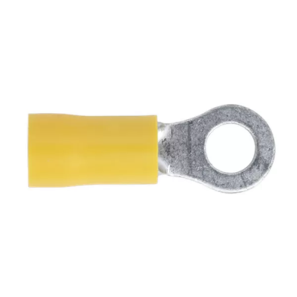 image of Genuine SEALEY YT18 Easy-Entry Ring Terminal &#216;5.3mm (2BA) Yellow Pack of 100