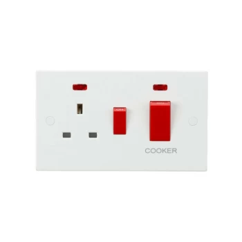Image of 45A DP Cooker Switch and 13A Socket with Neons - Knightsbridge