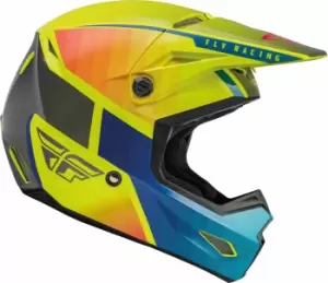 Image of Fly Racing Kinetic Drift Motocross Helmet, blue-yellow, Size S, blue-yellow, Size S