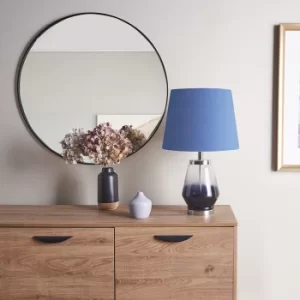 Image of Bourdain Lustre Glass Table Lamp with Large Navy Blue Aspen Shade