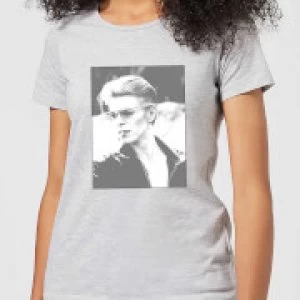 Image of David Bowie Wild Profile Framed Womens T-Shirt - Grey - 3XL