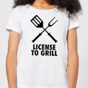 Image of License to Grill Womens T-Shirt - White - 3XL