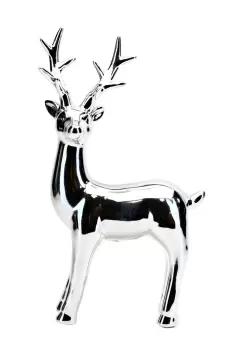 image of Silver Standing Reindeer Decoration