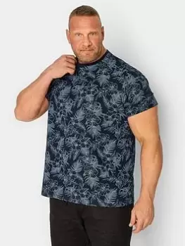 Image of BadRhino Tropical All Over Print T-Shirt - Blue, Size 4XL, Men