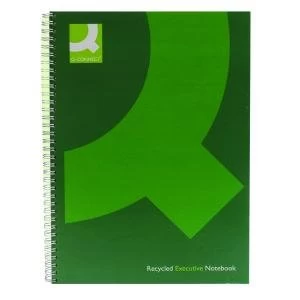 image of Q-Connect Recycled Wirebound Notebook A4 Green Pack of 3 KF03731