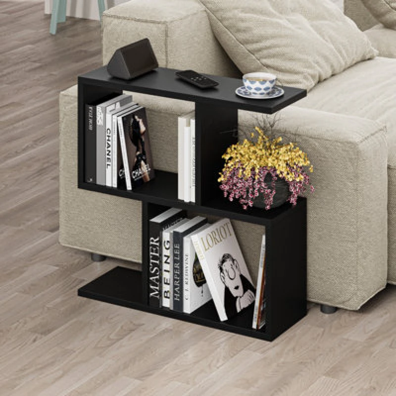 Image of DECORTIE Decortie - Homemania Modern Side End Coffee Table Multipurpose h 60cm 5 Tier - Bute - Black Bute M.SH.11264.17