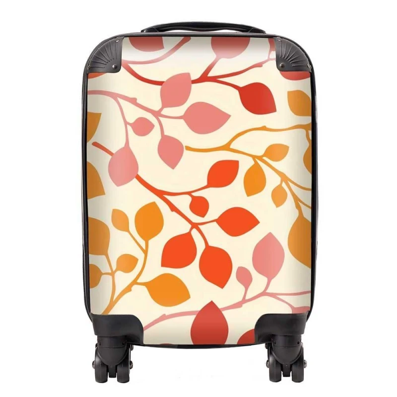 Image of Warren Reed - Designer Colorful Autumn Leaves Suitcase in Red Size: Large Red Unisex Large