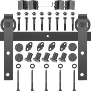 Image of VEVOR Sliding Barn Door Hardware Kit, 6FT Barn Door Kit, 330LBS Load-Bearing Double Barn Door Hardware Kit, Carbon Steel Barn Door Track, Darn Door