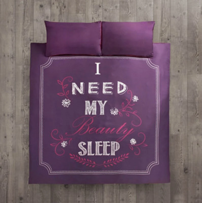 Image of Velosso Stylish Duvet Cover & Pillowcase Set, Motivational Floral Design, Easy-Care & Breathable With Button Enclosure - Multicolour
