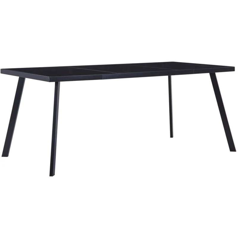 Image of VIDAXL Dining Table Black 160x80x75cm Tempered Glass Vidaxl 281874