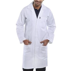 Image of Click Workwear Poly Cotton Warehouse Coat 28" White Ref PCWCW28 Up to