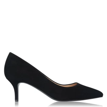 image of Linea Kitten Heel Shoes - Black Suede