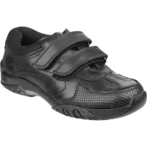 Image of Hush Puppies Boys Jezza Leather Textile Smart Padded Strong Shoes UK Size 13.5 (US 1, EU 32.5)